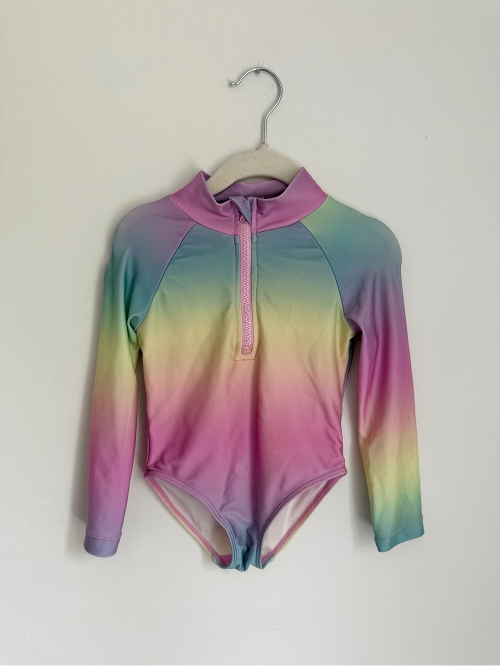 Arie Long-Sleeve Rainbow Ombre Rash Guard Swimsuit (Size 2/3)